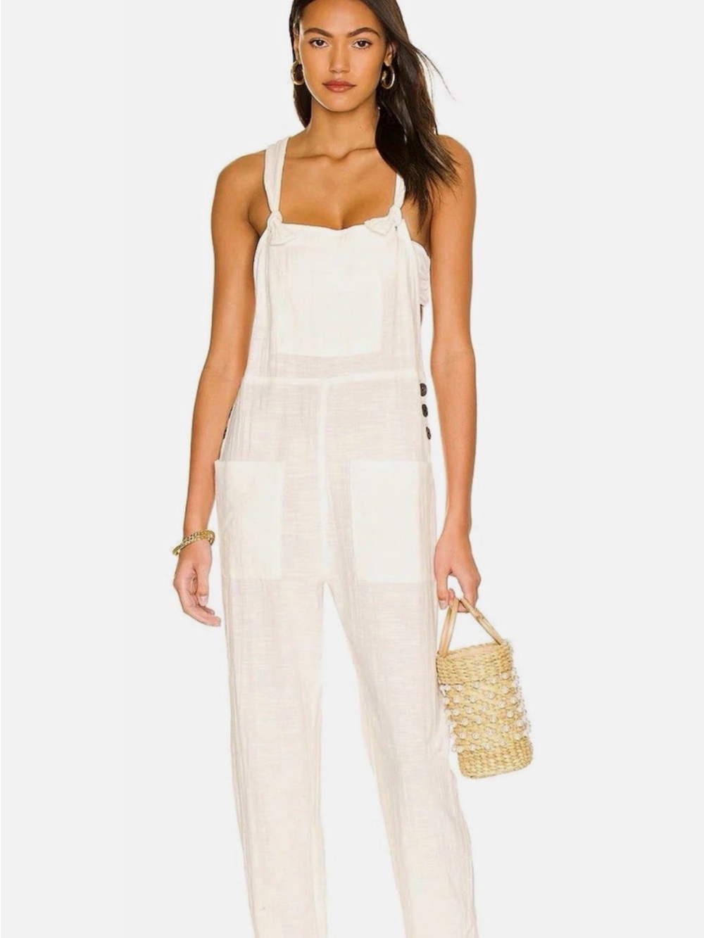 LSPACE m Cream Linen Overalls - Lightweight Jumper